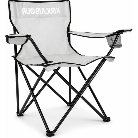 Orion91official® - pack x2 folding chair, portable camping polyester (50 x 40cm) gray, max weight 120kg, outdoor, armrest, cup pocket, foldable, camping, garden, fishing, beach, terrace - spaziorion9 (1/4)