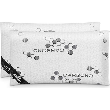 Nalui Almohadas Copos Viscoelástica Blanco Carbono Pack 2 (70x38 cm), Firmeza Media