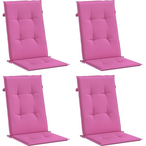 vidaXL Coussins de chaise à dossier haut lot de 4 rose tissu (1/5)