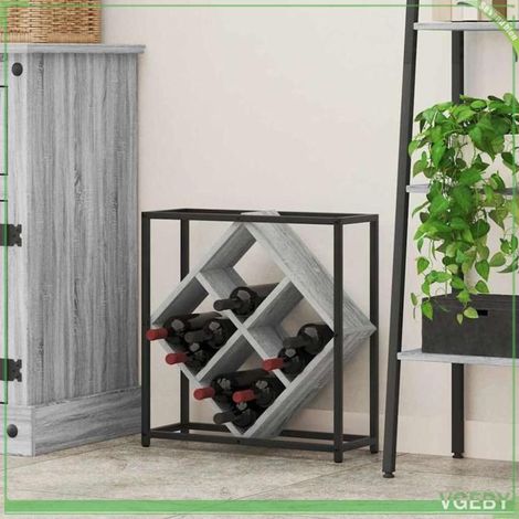 Étagère à vin - ABI - Bois d'ingénierie - Gris - 51 x 18 x 52,5 cm (1/5)