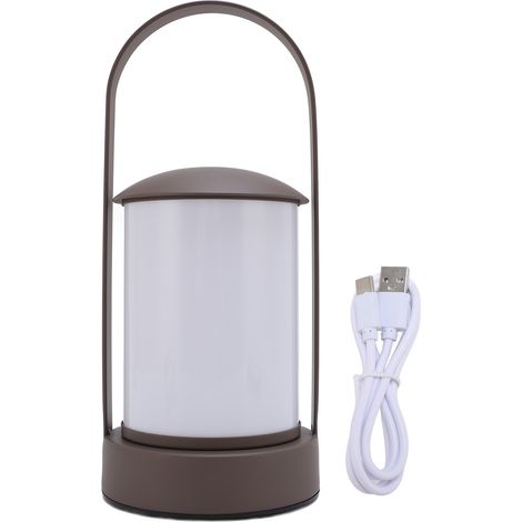 Lampe de table sans fil rechargeable, lanterne portable tactile dimmable 3 couleurs, abat-jour en métal pour intérieur et extérieur (1/4)