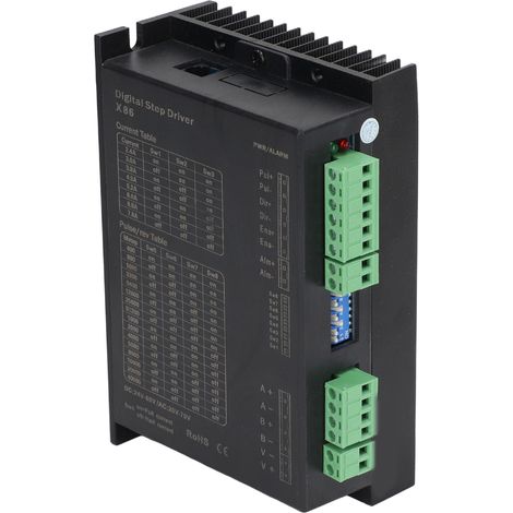 Pilote de moteur pas à pas, contrôleur biphasé, DC2480V/AC2070V, 2,47,8A, résolution 40051200 pas/tour, compatible avec les moteurs pas à pas NEMA 56, 60, 86 et 110 mm. (1/5)