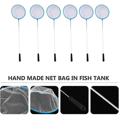 Lot de 20 épuisettes de pêche, épuisettes en plastique indéchirables, accessoires pour aquarium (moyen, rond, couleur aléatoire) (1/5)