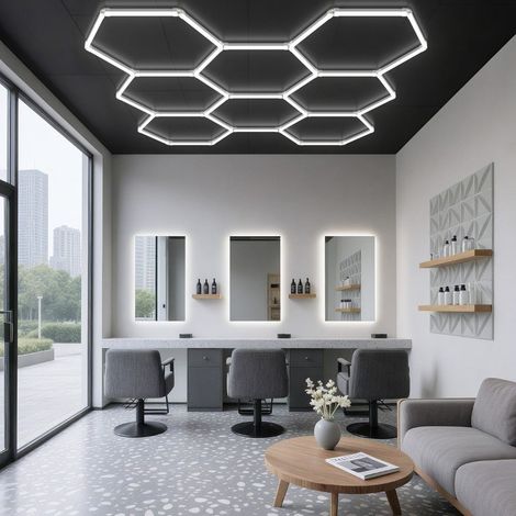 Kit 1 éclairage LED Hexagonal 42W - 120lm/W - Blanc Froid 6000K - 8000K - SILAMP