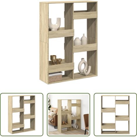Holzregal - Raumteiler Sonoma-Eiche 100x33x135 cm Holzwerkstoff (1/5)