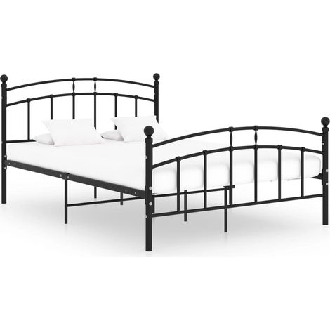 Bettgestell Schwarz Metall 200x200 cm