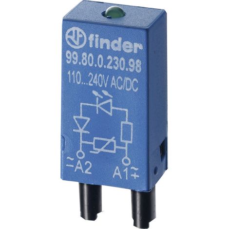 Finder Steckmodul mit LED 99.80.0.024.59 Leuchtfarben: Grün   1 St.