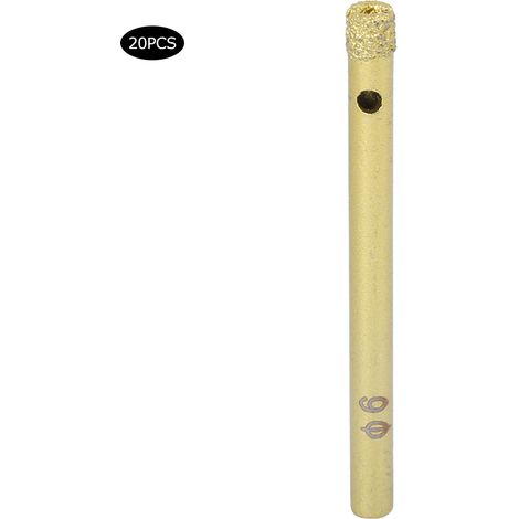20 forets électriques manuels pour braser, 6 mm, couleur or, pour verre, carrelage céramique et granit (1/5)