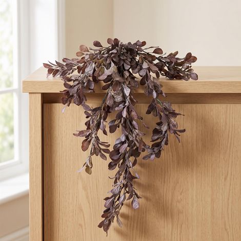 70cm Artificial Trailing Leaf Spray Stem Dusty Purple (1/5)