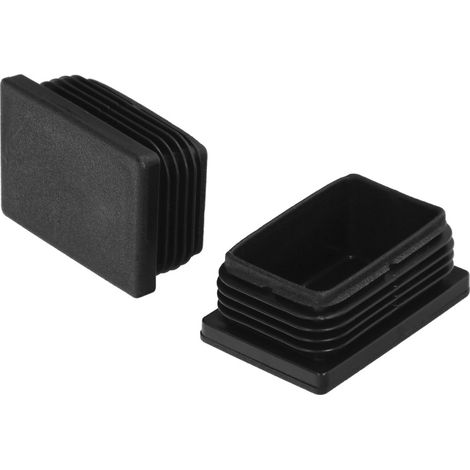 Estremità interna rettangolare in plastica. Colore nero 60x40 mm Sacchetto da 100 unità. (1/5)