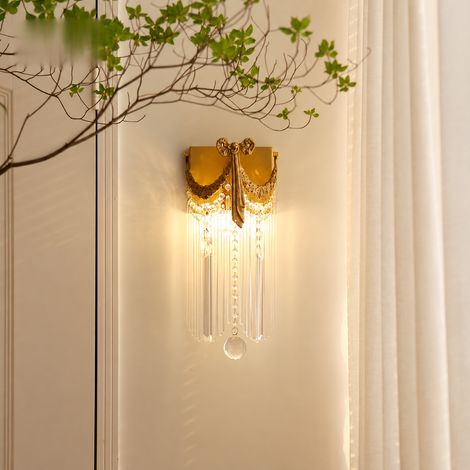 Applique murale nœud papillon rétro vintage cuivre cristal LED salon chambre 35 × 35 × 20 cm 8 kg – Livraison gratuite (1/5)
