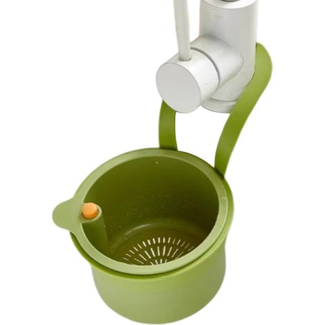1 article - Panier d'égouttoir - Sac suspendu pour robinet - Égouttoir à vaisselle - Panier suspendu pour évier sans perçage - Vert (1/5)