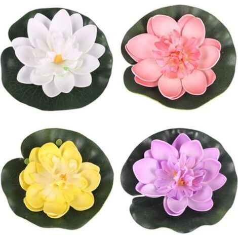4 PIÈCES ÉTang Flottant DéCor NéNuphar Fleur De Mousse De Lotus NymphéAs Artificiels Ornement Flottant pour La DéCoration SpéCiale De FêTe De Jardin De Maison D'Aquarium De Piscine D'éTang 10cm