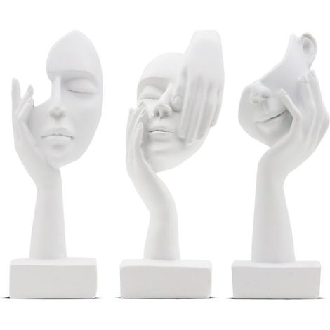 Sculpture Décorative Abstraite Moderne pour Maison, Salon, Bureau - Statuette Blanche, Décoration Intérieure, Art Contemporain (1/5)