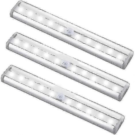 Lot de 3 lampes LED rechargeables USB améliorées avec détecteur de mouvement magnétique à 10 LED (édition 0703) (1/5)