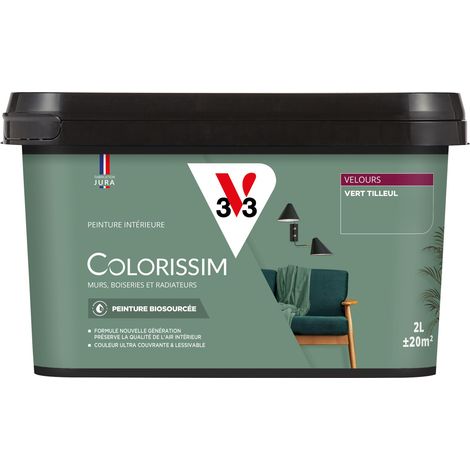 Peinture murale intérieure Colorissim® V33 Vert tilleul Velours 2L