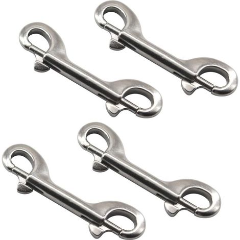 4PCS 76mm Double Ended Carabiner in 304 Stainless Steel for Dog Chain, Keychain, Hammock (1/5)