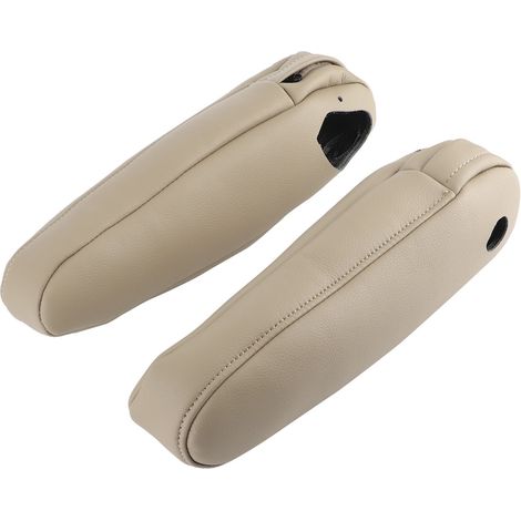 Lot de 2 housses d'accoudoir de voiture en similicuir beige, 35 x 11 x 6 cm, protection intérieure confort (1/5)
