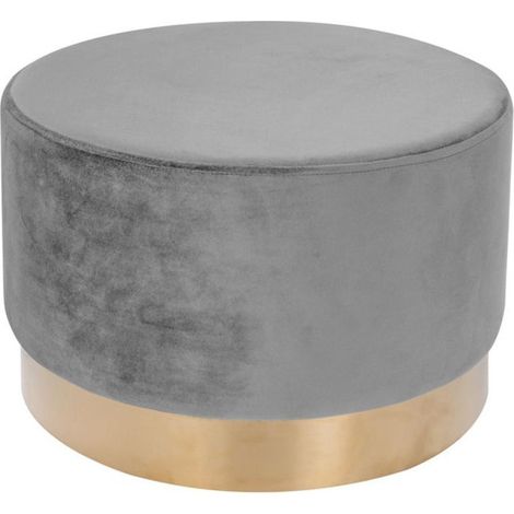 Pouf Rond Déco "Nano" 55cm Gris (1/3)