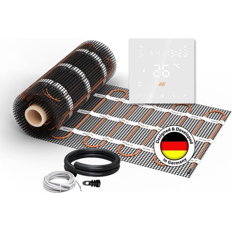 Natte chauffante électrique 100 W/m² – Surface 2 m² – Thermostat TS300 WiFi tactile – Installation facile sous carrelage – Warmon
