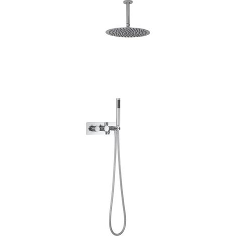 Hudson Reed - Kit de Douche à Encastrer avec Pommeau Plafond Ø30CM et Douchette - Gamme Mirage Rond
