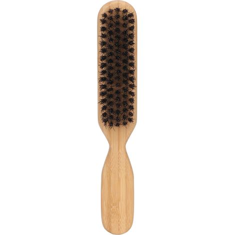 Brosse à barbe pour homme avec manche en bambou, peigne à barbe, brosse de coiffage, peigne à cheveux et brosse pour enlever les poils coupés (1/5)