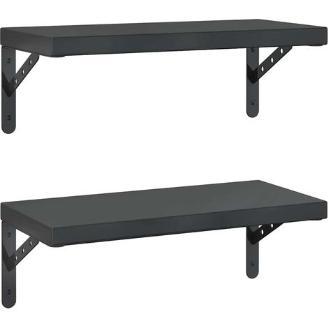 Maison Exclusive - Wandregale 2 Stk. 50x23,5 cm Schwarz Edelstahl