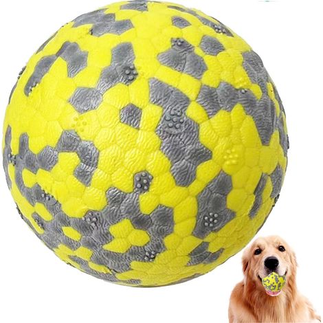 Gelb + Grau – Hundeball, unzerstörbarer Hundespielzeugball