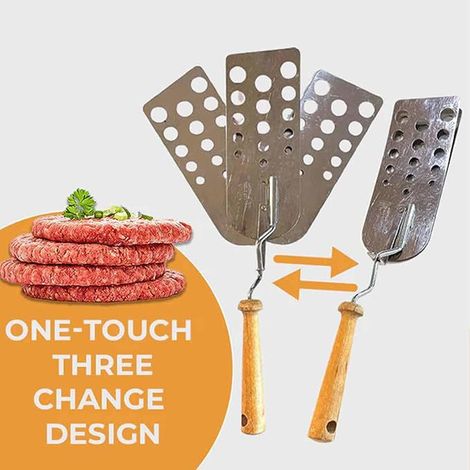 Pelle à barbecue pour burgers et viandes – Outil de cuisson en plein air – Acier (1/5)