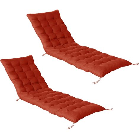 Lot de 2 coussins universels de transat ADAM 180 cm terracotta (1/5)