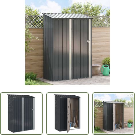 vidaXL Gartenablage - Gartenhütten Anthrazit 140,5 x 74 x 200 cm Metall (1/5)