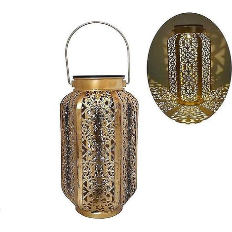 Lanterne solaire d'extérieur en métal étanche à LED, lampe décorative de patio - FFY (1/3)