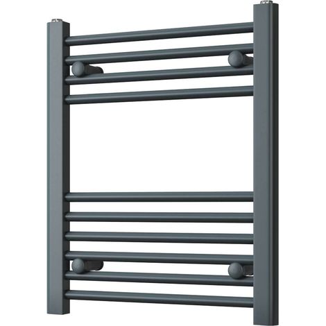 Zennor - Anthracite Heated Towel Rail - H600mm x W500mm - Straight (1/3)