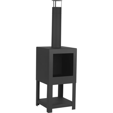 Calefactor de terraza + estufa de leña negra (1/4)
