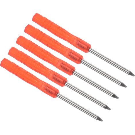 Tournevis Torx Miniature, Longueur de 85mm, Embout en Étoile en Acier T6, Poignée Antidérapante Rouge - Applications : pour Lunettes, Montres, 5 Pièces (1/5)