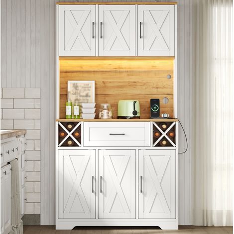 Mueble de cocina alto con LED, botellero, MDF, 105 x 40 x 180 cm DESVIAE (1/5)
