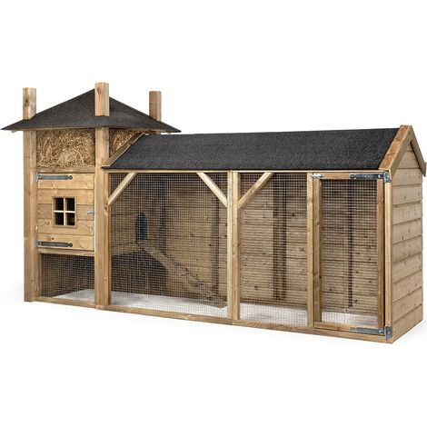 Fatmoose Freigehege RabbitRest Retreat aus Holz für Kleintiere - 330x110x190 cm