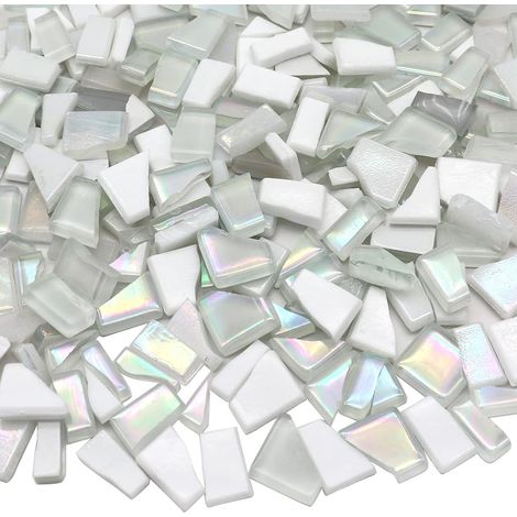 Sur un poids de 1 kg, fragments de mosaïque de forme irrégulière, pièces d'angle faites à la main, particules de verre de couleurs mélangées (1/5)