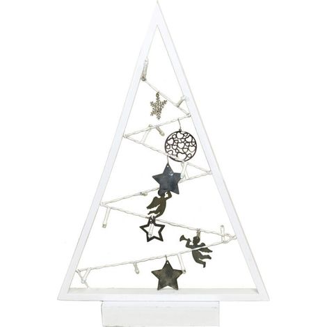 Albero di Natale in legno con LED, 41 cm - Decorazione luminosa bianca a batteria (1/5)