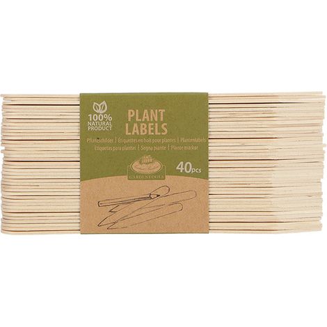 Lot de 40 étiquettes bois pour plantes (1/4)