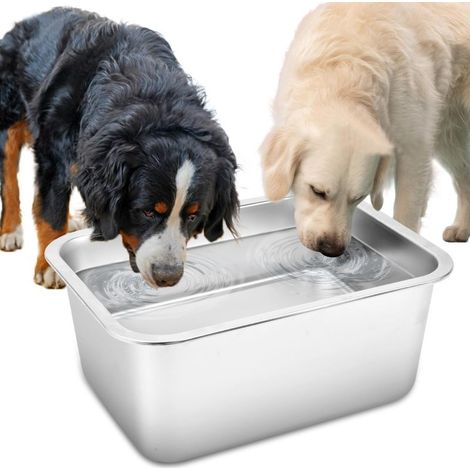 Gamelle d'eau extra large de 15 litres pour chien, en acier inoxydable, pour chiens de taille moyenne à géante, utilisable aussi bien à l'intérieur qu'à l'extérieur. (1/5)