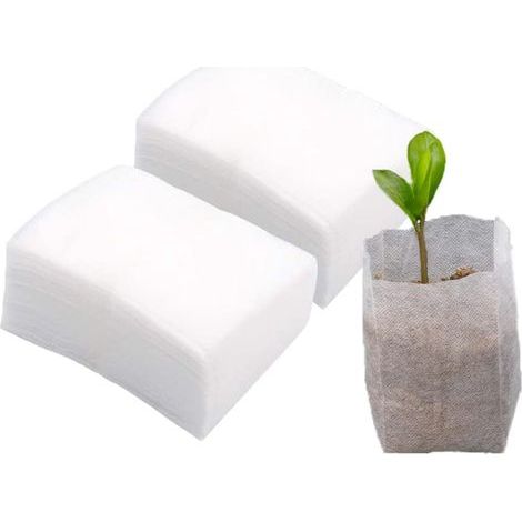 Sacs de plantation de pépinière, sacs de semis non tissés avec taux de levée de semis élevé, sacs de plantation de plantes, sacs de démarrage de graines, 100 pièces (1/4)