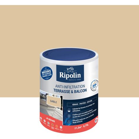Ripolin – Revêtement imperméabilisant 0,75L pour terrasses et balcons – Colmatage fissures – Résistant aux intempéries et UV – Application facile