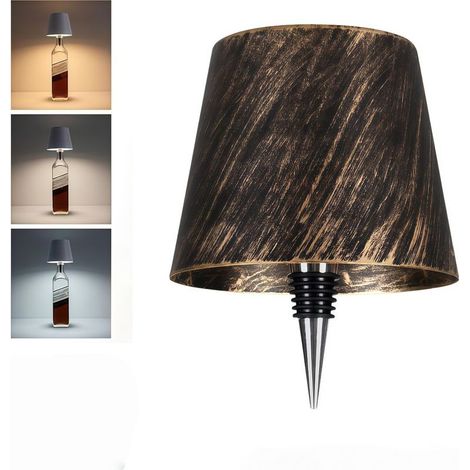 Lampe à Bouteille Sans Fil, Nouvelle Lampe à Bouteille de Vin Sans Fil à Gradation Continue en 3 Couleurs, Lampes à Bouteille de Vin LED USB Rechargeables avec Touche pour la Maison, le (1/5)