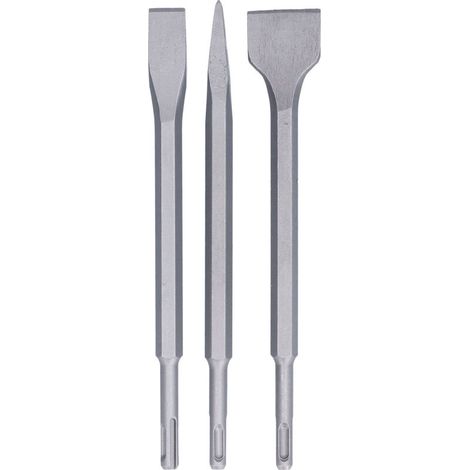 3 pièces burin en acier au carbone mise à l'échelle pointe plate marteau rotatif forets pour carrelage béton poignée ronde (1/5)