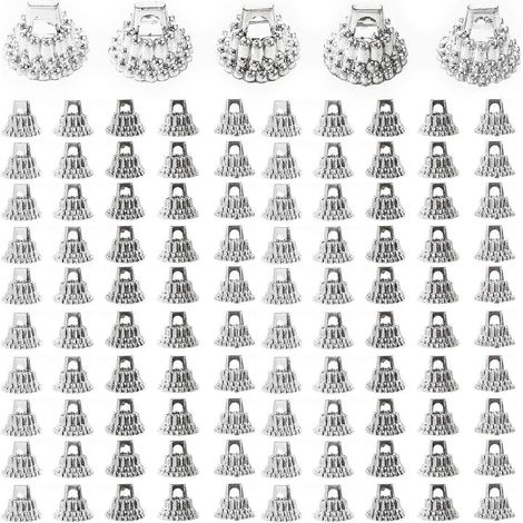 1 lot de capuchons de rechange pour boules de Noël à suspendre au sapin.-1.3X1.3X1CM-Silver (1/2)