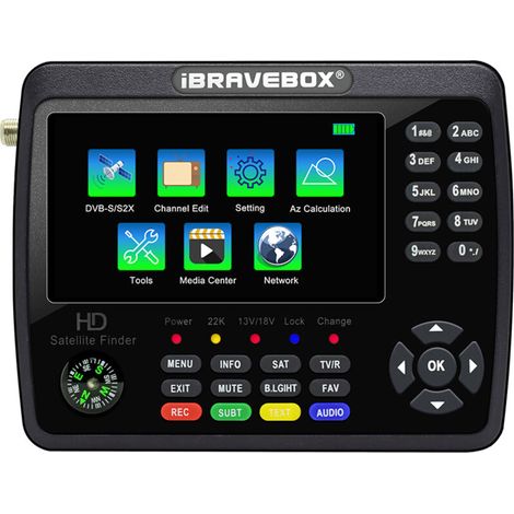 – Portable H.265 satellite signal detector – 4.3-inch LCD screen – DVB-S/S2/S2X compatible – Automatic and manual scanning