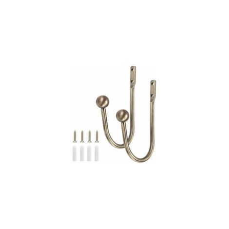 Set mit 2 Messing-Raffhaltern für U-förmige Vorhänge – Dekorative Accessoires fürs Schlafzimmer – Crezuo