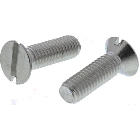 Vis à métaux RS PRO M6 à tête Fraisée fendue en Acier Inoxydable, 20mm ( Prix pour Sachet de 50 )