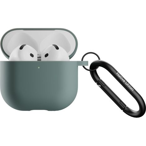 Custodia Active di Native Union - custodia in silicone nera per AirPods 4 (verde ardesia) (1/4)